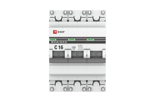 Автоматический выключатель 3P 16А (C) 4,5kA ВА 47-63 EKF PROxima