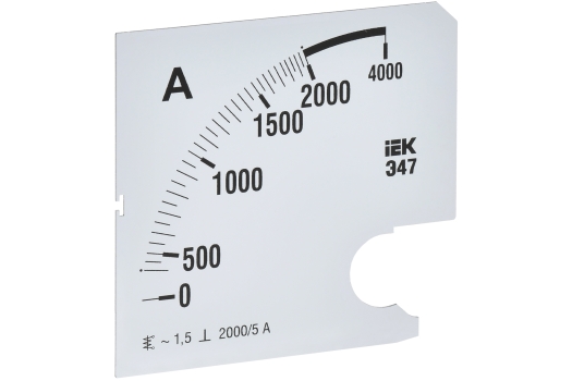 Шкала сменная для амперметра Э47 2000/5А класс точности 1,5 96х96мм IEK