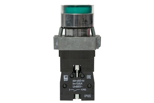 Кнопка BA31 с подсветкой 230В зеленая NO IP65 EKF PROxima