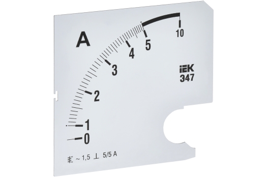 Шкала сменная для амперметра Э47 5/5А класс точности 1,5 96х96мм IEK