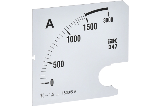 Шкала сменная для амперметра Э47 1500/5А класс точности 1,5 96х96мм IEK