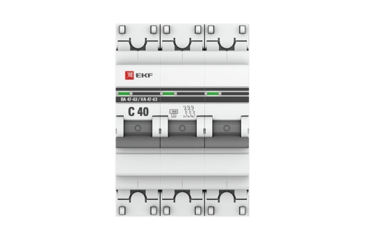 Автоматический выключатель 3P 40А (C) 4,5kA ВА 47-63 EKF PROxima