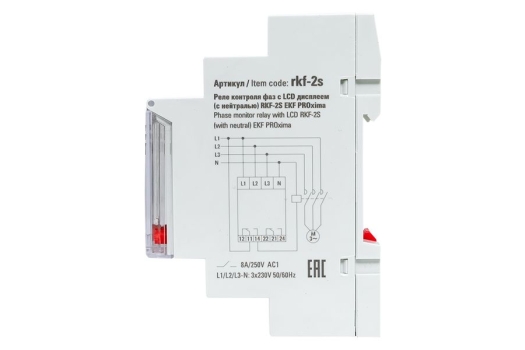 Реле контроля фаз с LCD дисплеем (с нейтралью) RKF-2S EKF PROxima