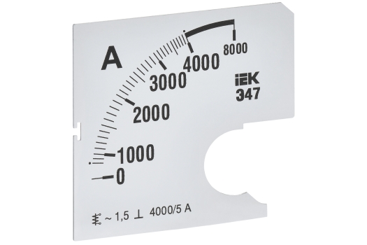 Шкала сменная для амперметра Э47 4000/5А класс точности 1,5 72х72мм IEK