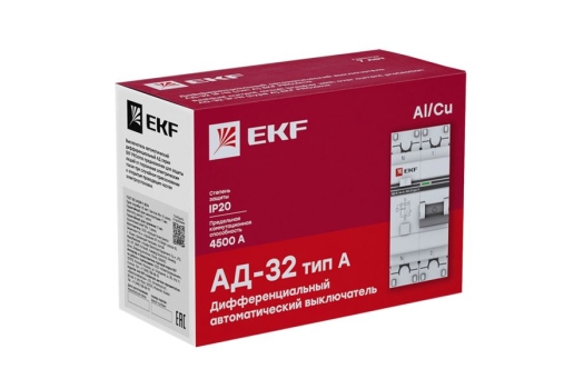 Дифференциальный автомат АД-32 1P+N 50А/30мА (тип А) EKF PROxima