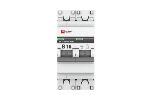 Автоматический выключатель 2P 16А (В) 4,5kA ВА 47-63 EKF PROxima