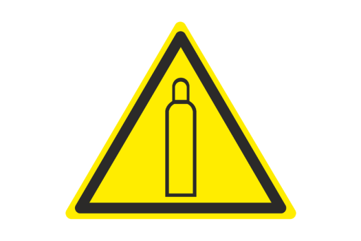 Знак наклейка W19 'Газовый баллон' (200x200x200) ГОСТ 12.4.026-2015 EKF PROxima