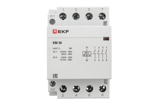 Контактор модульный КМ 50А 4NО (3 мод.) EKF PROxima