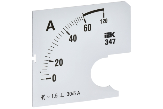 Шкала сменная для амперметра Э47 60/5А класс точности 1,5 72х72мм IEK