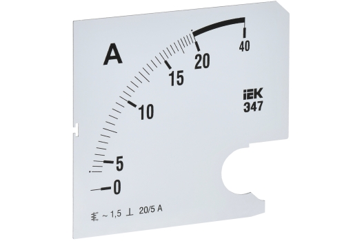 Шкала сменная для амперметра Э47 20/5А класс точности 1,5 96х96мм IEK