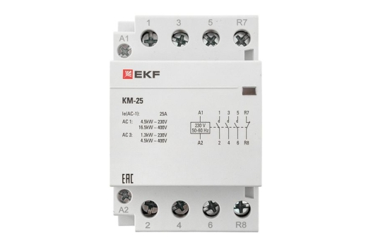 Контактор модульный КМ 25А 3NО+NC (3 мод.) EKF PROxima