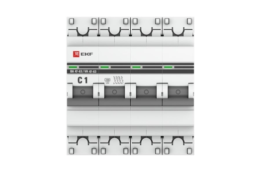 Автоматический выключатель 4P 1А (C) 4,5kA ВА 47-63 EKF PROxima