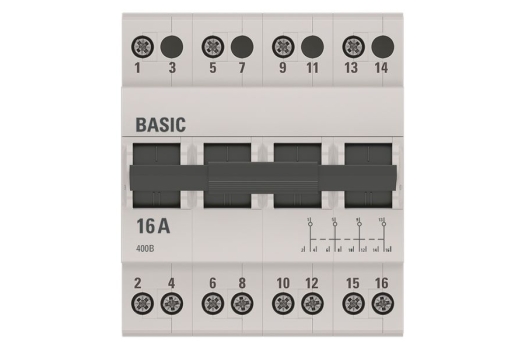 Трехпозиционный переключатель 4P 16А Basic