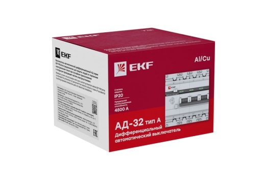 Дифференциальный автомат АД-32 3P+N 25А/10мА (тип А) EKF PROxima