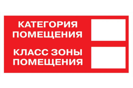 Знак наклейка F26 'Категория помещения. Класс зоны помещения' (100x200) ГОСТ 12.4.026-2015 EKF PROxima