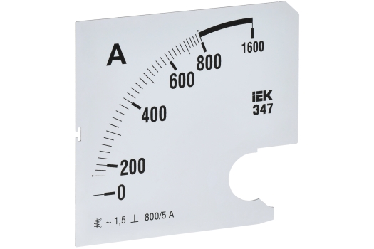 Шкала сменная для амперметра Э47 800/5А класс точности 1,5 96х96мм IEK
