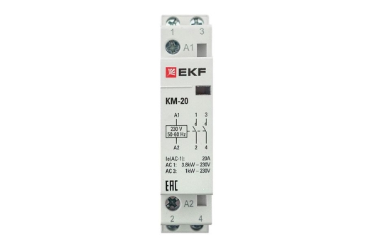 Контактор модульный КМ 20А 2NО (1 мод.) EKF PROxima