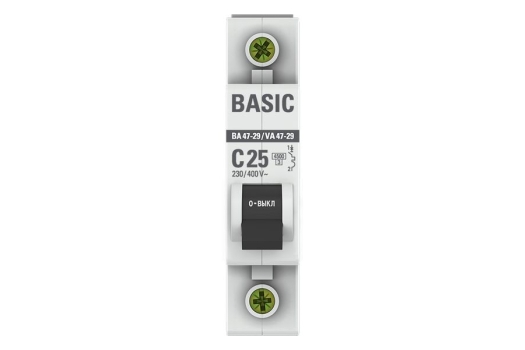 Автоматический выключатель 1P 25А (C) 4,5кА ВА 47-29 Basic