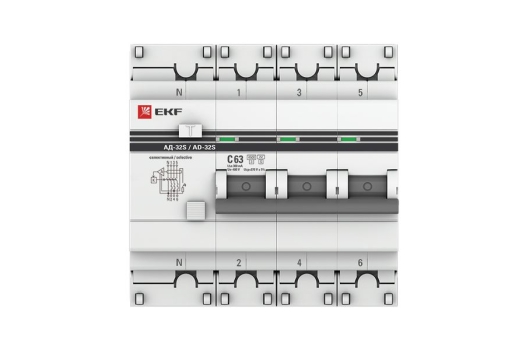 Дифференциальный автомат АД-32 (селективный) 3P+N 63А/300мА EKF PROxima