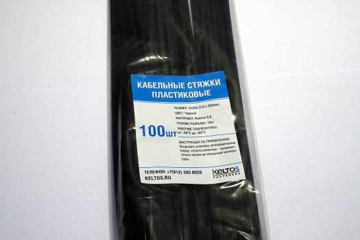 Хомут пластиковый KELTOS 4x300 (3.6x300мм) черный