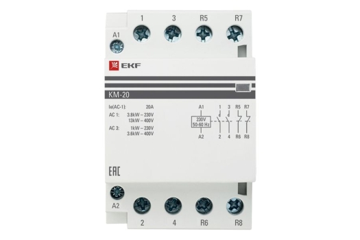 Контактор модульный КМ 20А 2NО+2NC (3 мод.) EKF PROxima