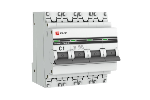 Автоматический выключатель 4P 1А (C) 4,5kA ВА 47-63 EKF PROxima