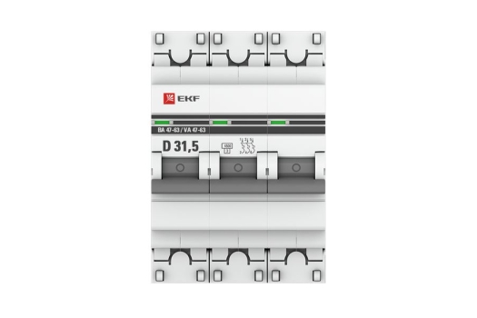 Автоматический выключатель 3P 31,5А (D) 4,5kA ВА 47-63 EKF PROxima