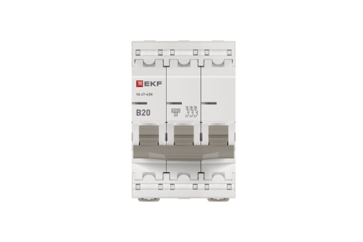 Автоматический выключатель 3P 20А (B) 6кА ВА 47-63N EKF PROxima