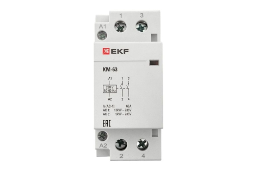 Контактор модульный КМ 63А 2NО (2 мод.) EKF PROxima