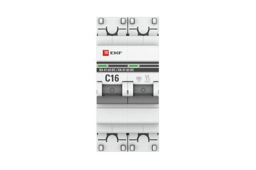 Автоматический выключатель 2P 16А (C) 6кА ВА 47-63 DC EKF PROxima