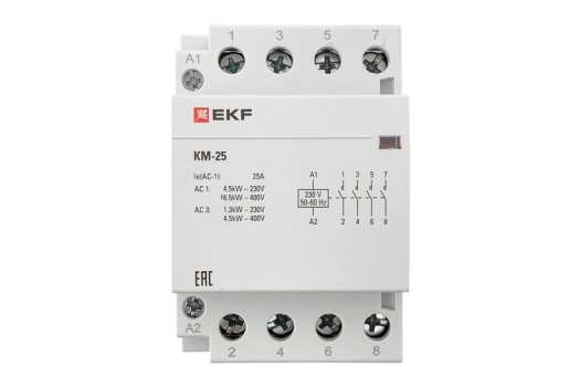 Контактор модульный КМ 25А 4NО (3 мод.) EKF PROxima