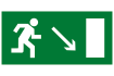 Знак эвакуационный E 07 'Направление к эвакуационному выходу направо вниз' 150х300 мм, пластик с покрытием фотолюминесцентным ГОСТ Р 12.4.026-2001 EKF